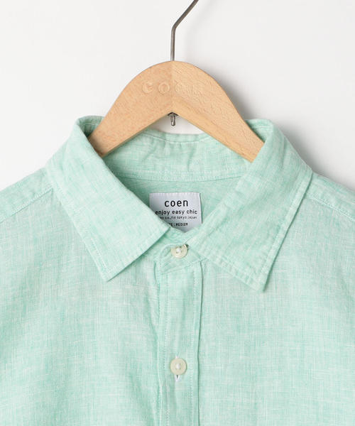 coen（コーエン）の「綿麻ハケメレギュラーカラーシャツ（シャツ/ブラウス・メンズ・ライラック/ネイビー/ケリー・LARGE/SMALL/MEDIUM/X-LARGE）」の9枚目の写真