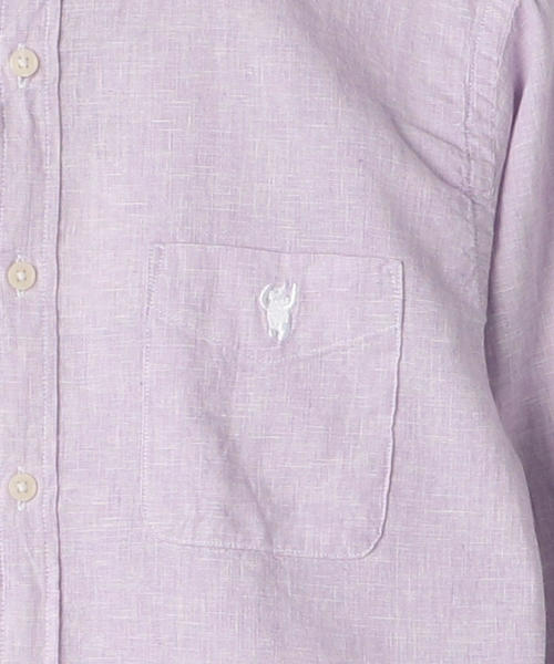 coen（コーエン）の「綿麻ハケメレギュラーカラーシャツ（シャツ/ブラウス・メンズ・ライラック/ネイビー/ケリー・LARGE/SMALL/MEDIUM/X-LARGE）」の7枚目の写真