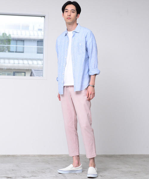 coen（コーエン）の「綿麻ハケメレギュラーカラーシャツ（シャツ/ブラウス・メンズ・ライラック/ネイビー/ケリー・LARGE/SMALL/MEDIUM/X-LARGE）」の16枚目の写真