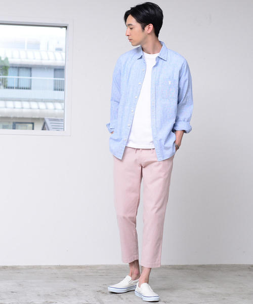 coen（コーエン）の「綿麻ハケメレギュラーカラーシャツ（シャツ/ブラウス・メンズ・ライラック/ネイビー/ケリー・LARGE/SMALL/MEDIUM/X-LARGE）」の17枚目の写真