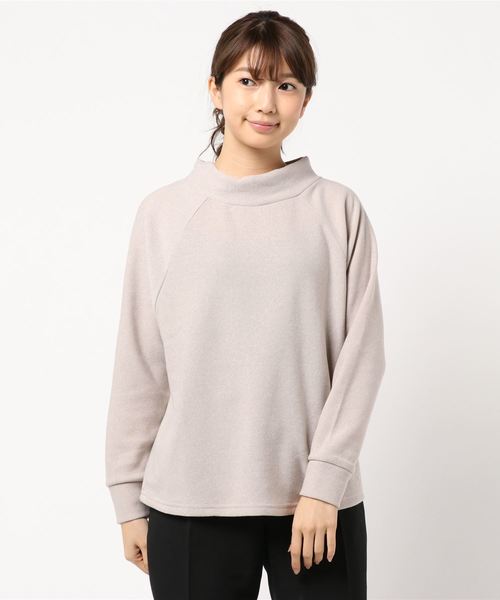 AMERICAN HOLIC（アメリカンホリック）の「・ハイネックラグランプルオーバー＊（Tシャツ/カットソー・レディース・キャメル/ブラック/ベージュ系その他/杢グレー・FREE）」の3枚目の写真