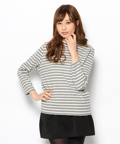 Another Edition（アナザーエディション）の「AE BOR HI/NECK LSL（Tシャツ/カットソー・レディース・オフホワイト/ワインレッド/ネイビー/グレー・フリー）」の3枚目の写真