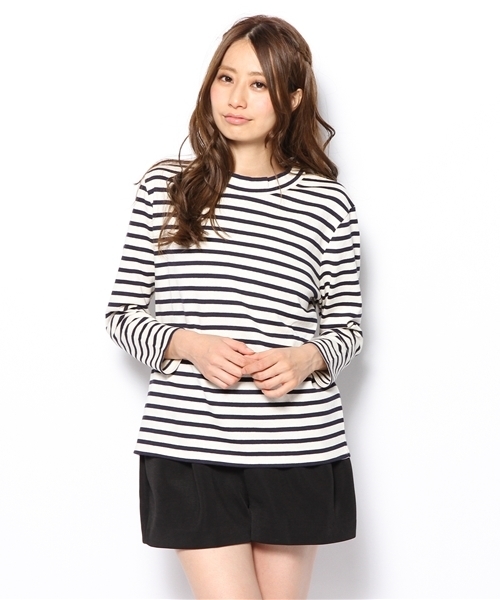 Another Edition（アナザーエディション）の「AE BOR HI/NECK LSL（Tシャツ/カットソー・レディース・オフホワイト/ワインレッド/ネイビー/グレー・フリー）」の2枚目の写真