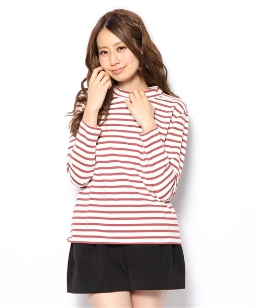 Another Edition（アナザーエディション）の「AE BOR HI/NECK LSL（Tシャツ/カットソー・レディース・オフホワイト/ワインレッド/ネイビー/グレー・フリー）」の4枚目の写真