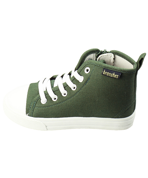 BRANSHES（ブランシェス）の「ハイカットスニーカー14cm-19cm（スニーカー・キッズ・ブラック/オフホワイト/カーキオリーブ・15cm/16cm/17cm/18cm/14cm/19cm）」の11枚目の写真