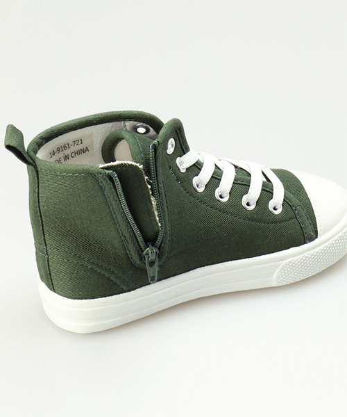 BRANSHES（ブランシェス）の「ハイカットスニーカー14cm-19cm（スニーカー・キッズ・ブラック/オフホワイト/カーキオリーブ・15cm/16cm/17cm/18cm/14cm/19cm）」の9枚目の写真