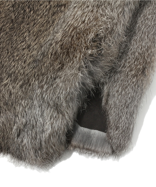 JOURNAL STANDARD（ジャーナルスタンダード）の「【Lea Clement/レア クレマン】ラビットBIGファーストール #（ストール/ショール・レディース・チャコールグレー/ライトグレー・FREE）」の5枚目の写真