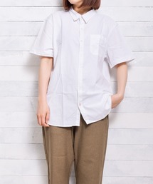 【Ir】綿麻ストレッチ半袖シャツ
