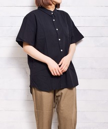【Ir】綿麻ストレッチ半袖シャツ