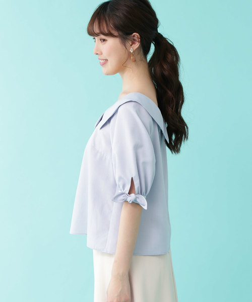 JILL by JILL STUART（ジルバイジルスチュアート）の「◆オフショルパフスリーブブラウス（シャツ/ブラウス・レディース・ホワイト/ピンク/ブルー・SMALL/MEDIUM）」の10枚目の写真