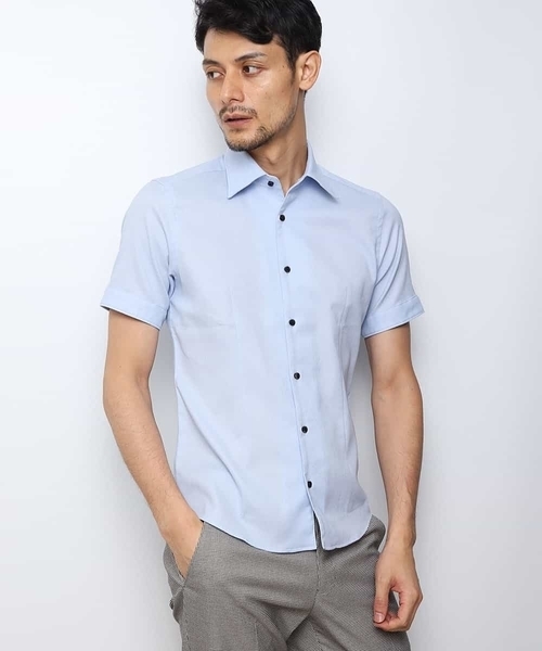 MICHEL KLEIN HOMME (ミッシェルクランオム)の「シャツ(クールマックス レノクロス)(シャツ/ブラウス・メンズ・ライトブルー/ブラック/ネイビー/ブルーグリーン・46/48/51)」の13枚目の写真