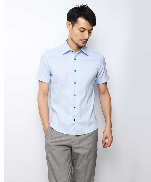 MICHEL KLEIN HOMME (ミッシェルクランオム)の「シャツ(クールマックス レノクロス)(シャツ/ブラウス・メンズ・ライトブルー/ブラック/ネイビー/ブルーグリーン・46/48/51)」の21枚目の写真