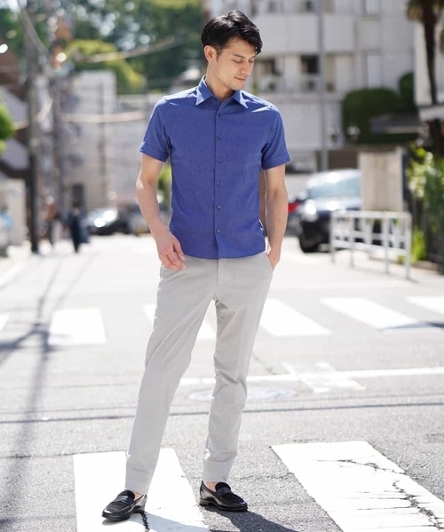 MICHEL KLEIN HOMME (ミッシェルクランオム)の「シャツ(クールマックス レノクロス)(シャツ/ブラウス・メンズ・ライトブルー/ブラック/ネイビー/ブルーグリーン・46/48/51)」の20枚目の写真