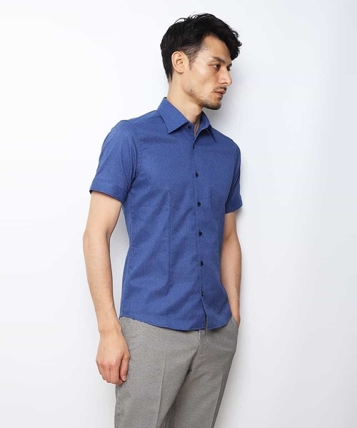 MICHEL KLEIN HOMME (ミッシェルクランオム)の「シャツ(クールマックス レノクロス)(シャツ/ブラウス・メンズ・ライトブルー/ブラック/ネイビー/ブルーグリーン・46/48/51)」の18枚目の写真