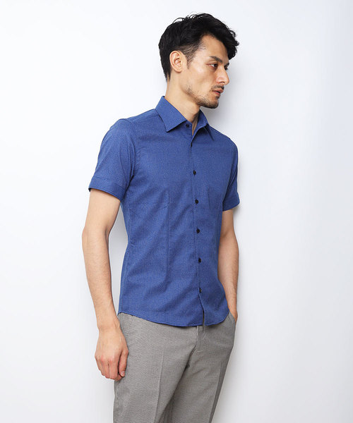 MICHEL KLEIN HOMME (ミッシェルクランオム)の「シャツ(クールマックス レノクロス)(シャツ/ブラウス・メンズ・ライトブルー/ブラック/ネイビー/ブルーグリーン・46/48/51)」の5枚目の写真