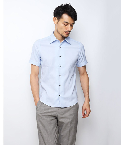 MICHEL KLEIN HOMME (ミッシェルクランオム)の「シャツ(クールマックス レノクロス)(シャツ/ブラウス・メンズ・ライトブルー/ブラック/ネイビー/ブルーグリーン・46/48/51)」の7枚目の写真