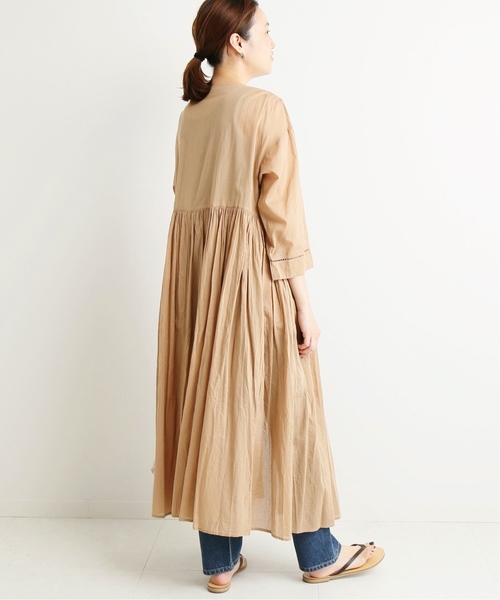 ▪️未使用品▪️SLOBEIENA☆コットンボイルワンピース☆ブルー SLOBE IENA｜コットンボイルサイドティアードワンピース