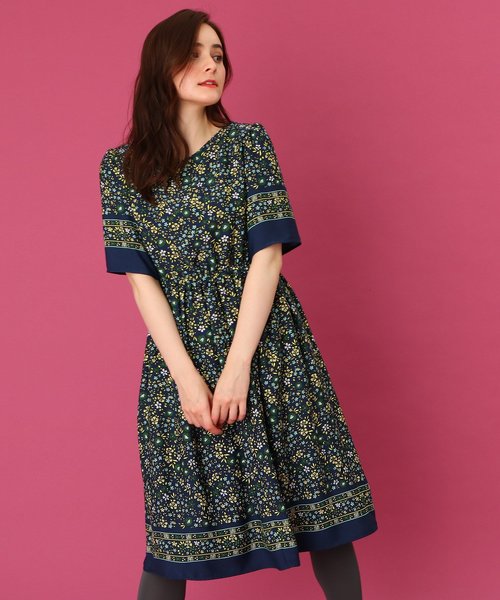 手洗い可 Couture セール ワンピース Brooch クチュールブローチ のファッション ワンピース レトロフラワーワンピース ワンピース Couture