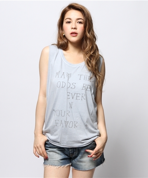 goa（ゴア）の「Arrow&Favor ノースリーブTOPS（Tシャツ/カットソー・レディース・ホワイト/グレー/グレー系その他/ブルー系その他・FREE）」の4枚目の写真