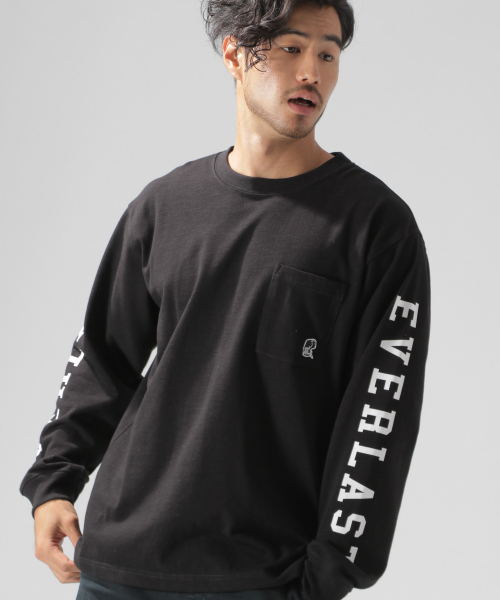 EVERLAST(スポーツ・ライフスタイル)(エバーラスト)の「【EVERLAST(エバーラスト)】別注ソデロゴL/S TEE(Tシャツ/カットソー・メンズ・ホワイト/グレー/ブラック・MEDIUM/LARGE/SMALL)」の9枚目の写真