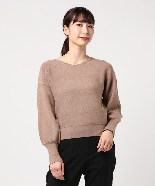 12Twelve Agenda(トゥエルブ アジェンダ)の「前後2Wayラメドルマンニットプルオーバー(ニット/セーター・レディース・ベージュ/キャメル/マスタード/パープル/ラベンダー・M)」の13枚目の写真