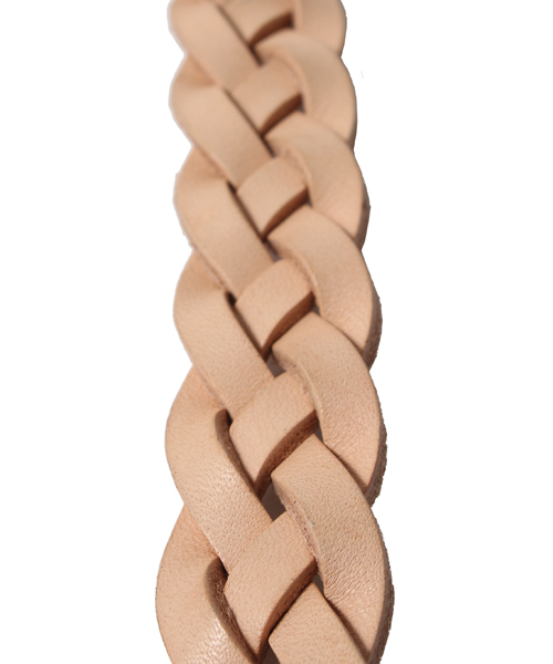 Denime（ドゥニーム）の「AGING LEATHER 30mm MESH BELT/エイジングレザー30mmメッシュベルト（ベルト・メンズ・ホワイト・FREE）」の4枚目の写真