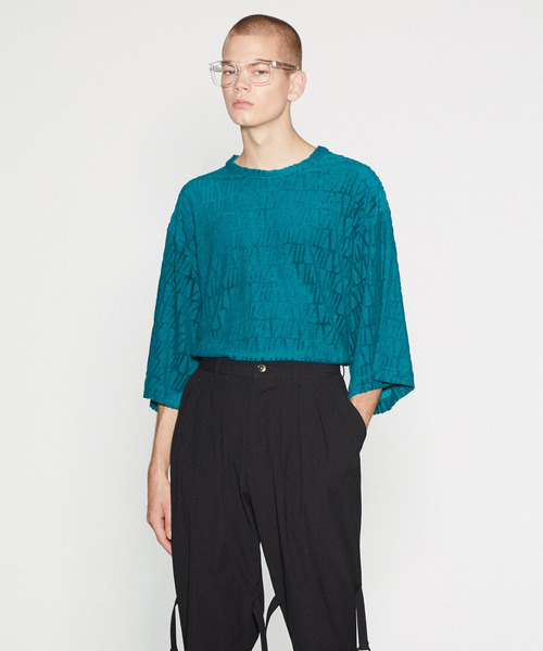 SHAREEF(シャリーフ)の「VELOUR LOGO JQ S/S BIG-T(Tシャツ/カットソー・メンズ・ブラック/モカ/ターコイズブルー/ラベンダー・1/2/3)」の4枚目の写真