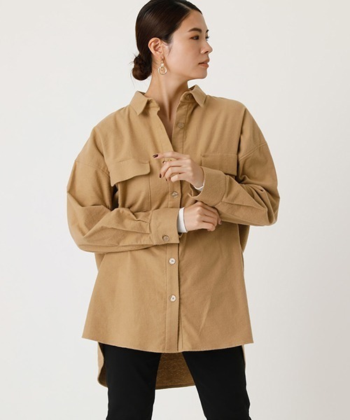 INSTANTFUNK/インスタントファンク Ms Oversized flap-pocket shirt シャツ main image 1