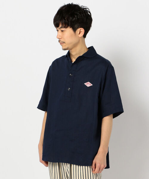 DANTON（ダントン）の「【DANTON/ダントン】リネン丸襟半袖シャツ #JD