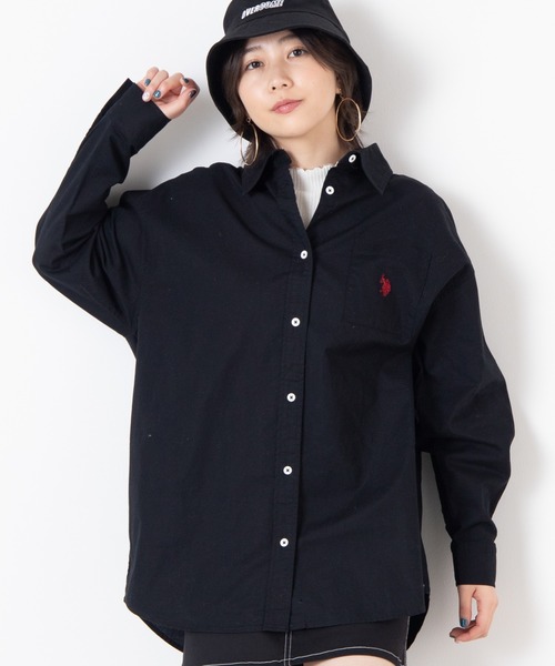 U.S. POLO ASSN.（ユーエスポロアッスン）の「∴WEGO/U.S. POLO ASSN.別注ビッグシルエットシャツ（シャツ/ブラウス・レディース・ベージュ系その他2/ブラック/グリーン系その他2/ホワイト・FREE）」の3枚目の写真