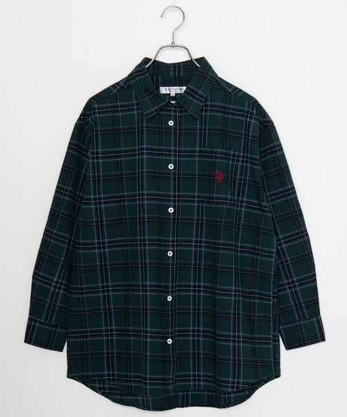 U.S. POLO ASSN.（ユーエスポロアッスン）の「∴WEGO/U.S. POLO ASSN.別注ビッグシルエットシャツ（シャツ/ブラウス・レディース・ベージュ系その他2/ブラック/グリーン系その他2/ホワイト・FREE）」の14枚目の写真