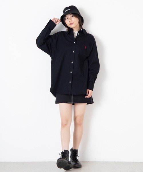 U.S. POLO ASSN.（ユーエスポロアッスン）の「∴WEGO/U.S. POLO ASSN.別注ビッグシルエットシャツ（シャツ/ブラウス・レディース・ベージュ系その他2/ブラック/グリーン系その他2/ホワイト・FREE）」の21枚目の写真