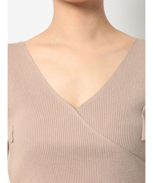 MERCURYDUO（マーキュリーデュオ）の「カシュクールラッフルコンパクトニット（ニット/セーター・レディース・ベージュ/オフホワイト/ブラウン/ピンク・FREE）」の21枚目の写真