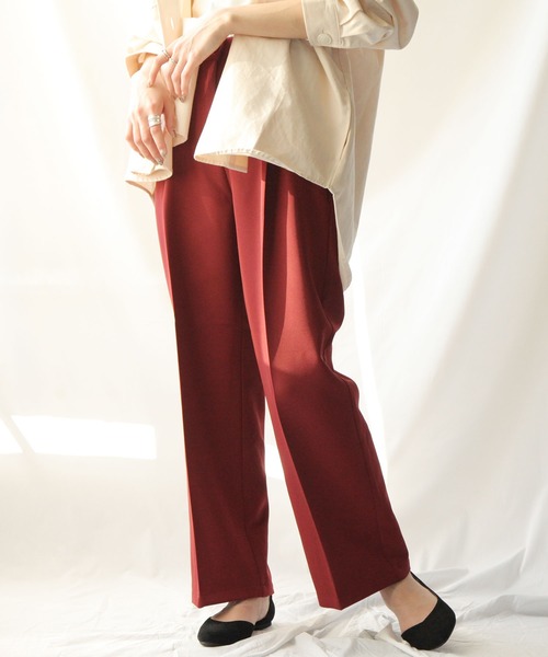 Chillfar（チルファー）の「センタープレスポリトロカラースラックス（スラックス・レディース・ブラック/ダークブラウン/ピンク/ブルー/グリーン/アイボリー/キャメル/ワイン/オレンジ・MEDIUM/LARGE）」の8枚目の写真