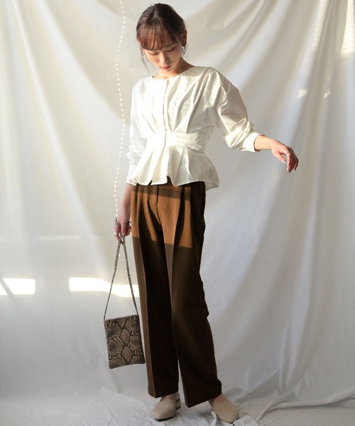 Chillfar（チルファー）の「センタープレスポリトロカラースラックス（スラックス・レディース・ブラック/ダークブラウン/ピンク/ブルー/グリーン/アイボリー/キャメル/ワイン/オレンジ・MEDIUM/LARGE）」の21枚目の写真