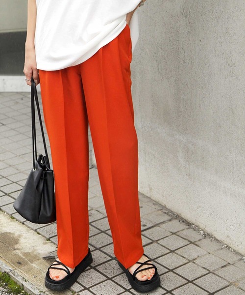 Chillfar（チルファー）の「センタープレスポリトロカラースラックス（スラックス・レディース・ブラック/ダークブラウン/ピンク/ブルー/グリーン/アイボリー/キャメル/ワイン/オレンジ・MEDIUM/LARGE）」の15枚目の写真