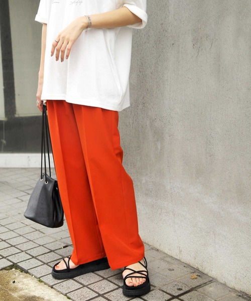 Chillfar（チルファー）の「センタープレスポリトロカラースラックス（スラックス・レディース・ブラック/ダークブラウン/ピンク/ブルー/グリーン/アイボリー/キャメル/ワイン/オレンジ・MEDIUM/LARGE）」の12枚目の写真