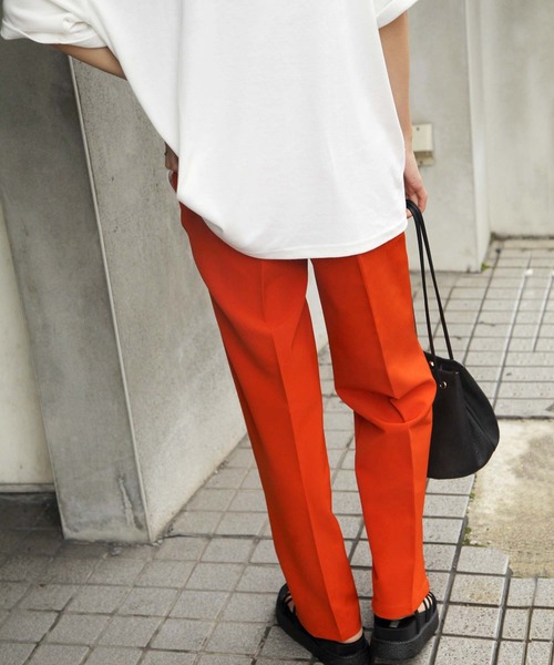 Chillfar（チルファー）の「センタープレスポリトロカラースラックス（スラックス・レディース・ブラック/ダークブラウン/ピンク/ブルー/グリーン/アイボリー/キャメル/ワイン/オレンジ・MEDIUM/LARGE）」の11枚目の写真