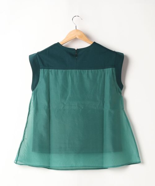 PICCIN（ピッチン）の「ドッキングシアーカットソー（Tシャツ/カットソー・レディース・ブラウン/オフホワイト/グリーン・M）」の4枚目の写真