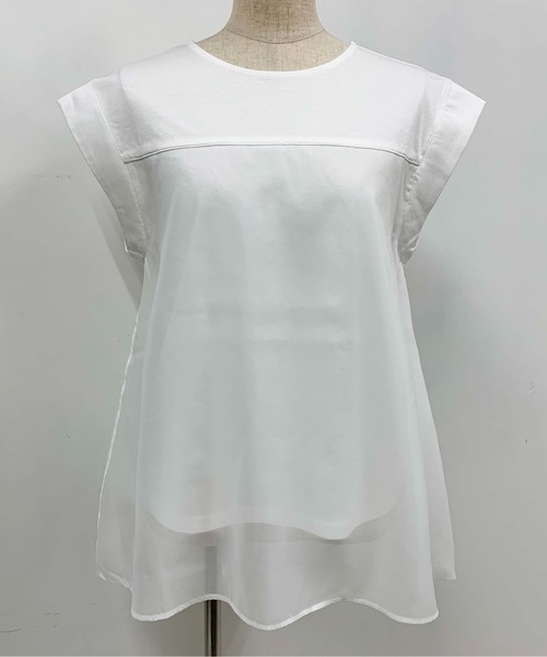 PICCIN（ピッチン）の「ドッキングシアーカットソー（Tシャツ/カットソー・レディース・ブラウン/オフホワイト/グリーン・M）」の5枚目の写真