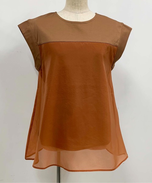 PICCIN（ピッチン）の「ドッキングシアーカットソー（Tシャツ/カットソー・レディース・ブラウン/オフホワイト/グリーン・M）」の6枚目の写真