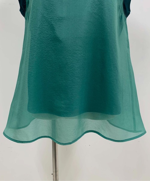 PICCIN（ピッチン）の「ドッキングシアーカットソー（Tシャツ/カットソー・レディース・ブラウン/オフホワイト/グリーン・M）」の13枚目の写真