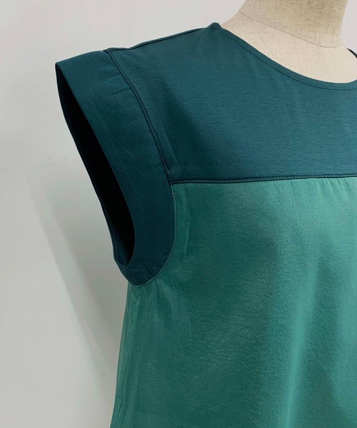 PICCIN（ピッチン）の「ドッキングシアーカットソー（Tシャツ/カットソー・レディース・ブラウン/オフホワイト/グリーン・M）」の12枚目の写真