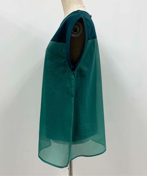 PICCIN（ピッチン）の「ドッキングシアーカットソー（Tシャツ/カットソー・レディース・ブラウン/オフホワイト/グリーン・M）」の8枚目の写真