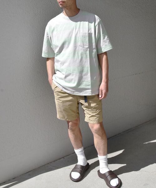 SHIPS any(シップス エニィ)の「SHIPS any :リラックス フィット ワイドボーダー Tシャツ(Tシャツ/カットソー・メンズ・ブラック/ライトグリーン/ネイビー/ライトブルー・SMALL/MEDIUM/LARGE/X-LARGE)」の6枚目の写真