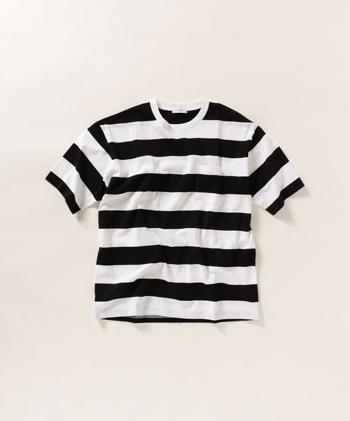 SHIPS any(シップス エニィ)の「SHIPS any :リラックス フィット ワイドボーダー Tシャツ(Tシャツ/カットソー・メンズ・ブラック/ライトグリーン/ネイビー/ライトブルー・SMALL/MEDIUM/LARGE/X-LARGE)」の14枚目の写真