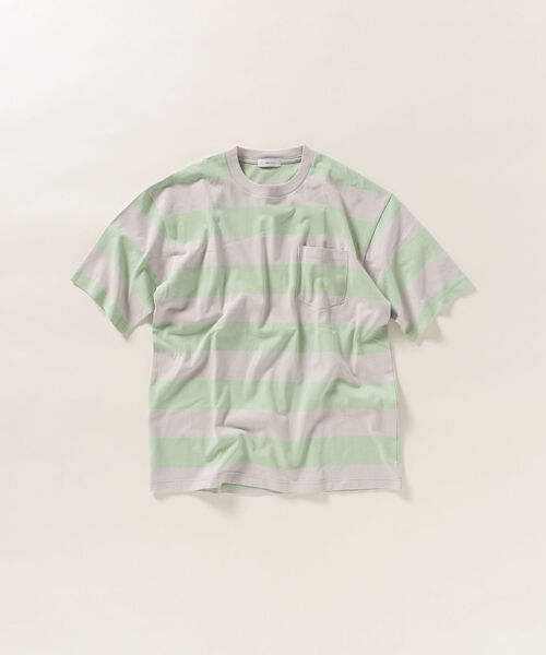 SHIPS any(シップス エニィ)の「SHIPS any :リラックス フィット ワイドボーダー Tシャツ(Tシャツ/カットソー・メンズ・ブラック/ライトグリーン/ネイビー/ライトブルー・SMALL/MEDIUM/LARGE/X-LARGE)」の15枚目の写真