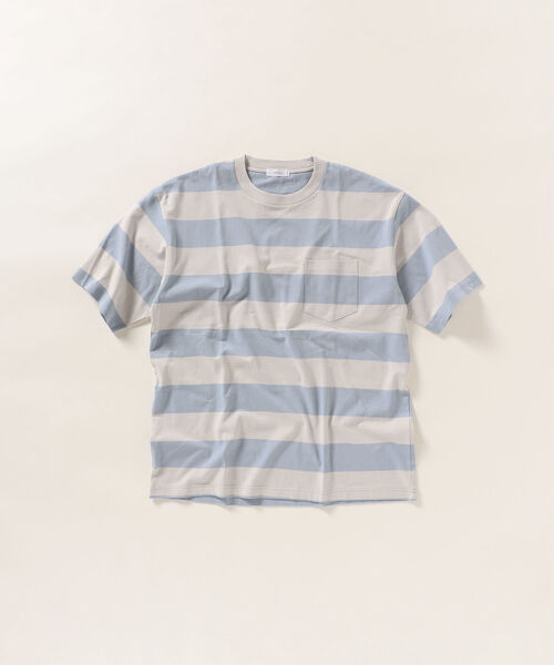 SHIPS any(シップス エニィ)の「SHIPS any :リラックス フィット ワイドボーダー Tシャツ(Tシャツ/カットソー・メンズ・ブラック/ライトグリーン/ネイビー/ライトブルー・SMALL/MEDIUM/LARGE/X-LARGE)」の16枚目の写真