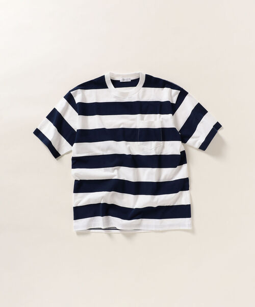 SHIPS any(シップス エニィ)の「SHIPS any :リラックス フィット ワイドボーダー Tシャツ(Tシャツ/カットソー・メンズ・ブラック/ライトグリーン/ネイビー/ライトブルー・SMALL/MEDIUM/LARGE/X-LARGE)」の17枚目の写真