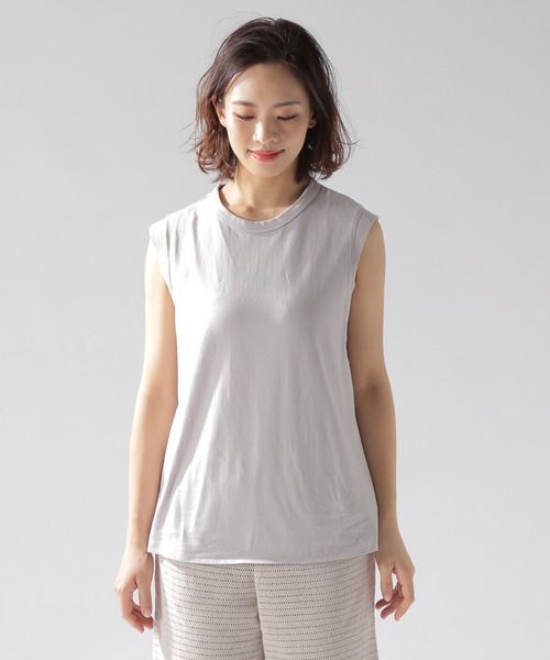 BAYFLOW（ベイフロー）の「バックデザインノースリＴ（Tシャツ/カットソー・レディース・ブラウン/ライトグレー/ブルー・MEDIUM/SMALL）」の7枚目の写真